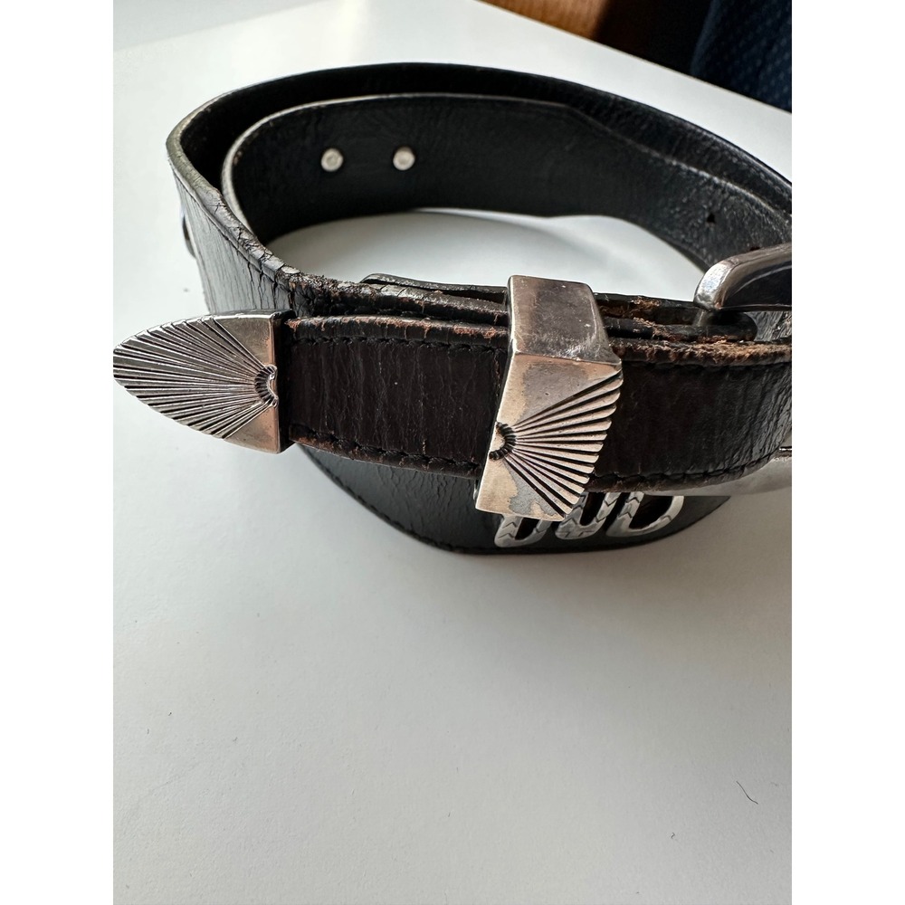 Vintage 1990 Leegin Silver Creek Leather Western Spirit Animal Concho Belt 30 - Picture 4 of 14
